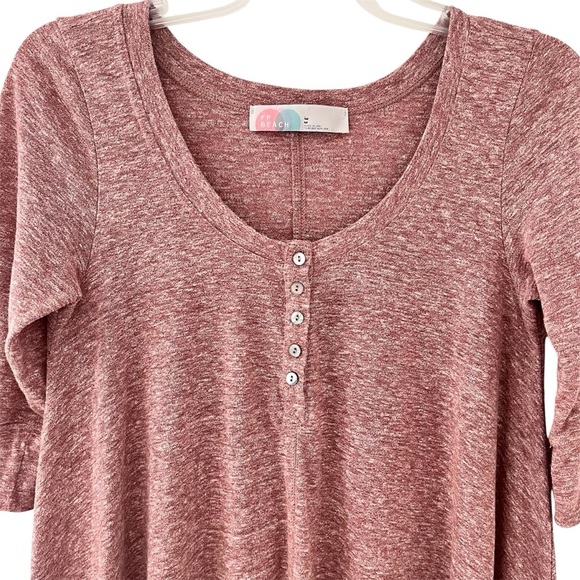 Free People FP Beach Drippy Jersey Henley High Low Knit Button Up Dress Size M - Picture 3 of 6